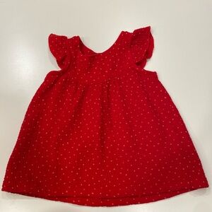 Red Stars Gauze Top. Girls 3T.